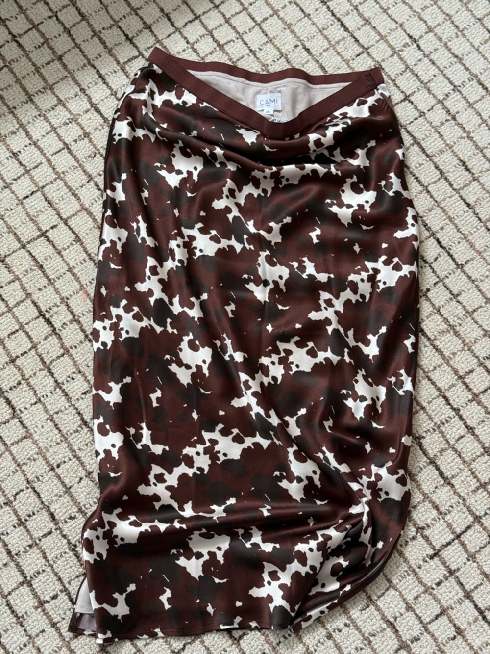 Cami NYC Animal Print Silk Skirt